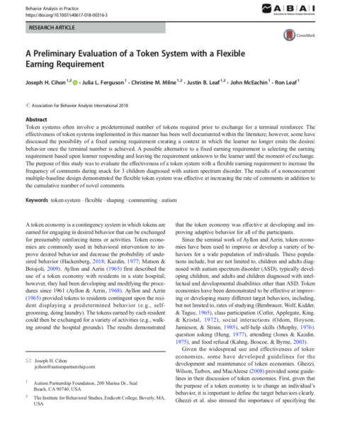 A Preliminary Evaluation of a Token System with a Flexible Earning Requirement